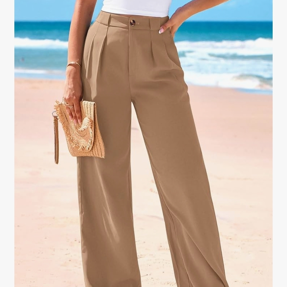 Wide Leg High Waisted Palazzo Pant W/pockets